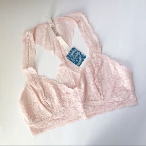 Free People Galloon Lace Racerback Ballet Pink Lg